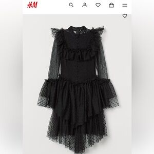 Sandra Mansour x H&M black lace & tulle dress. Large.